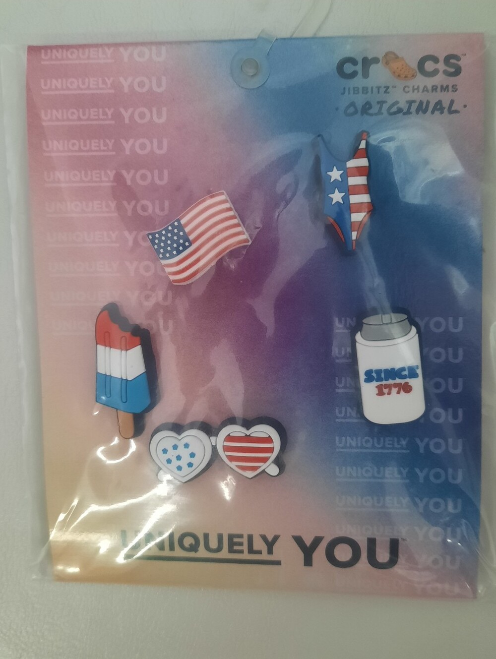 CROCS Patriotic Jibbitz Charms - Red White Blue